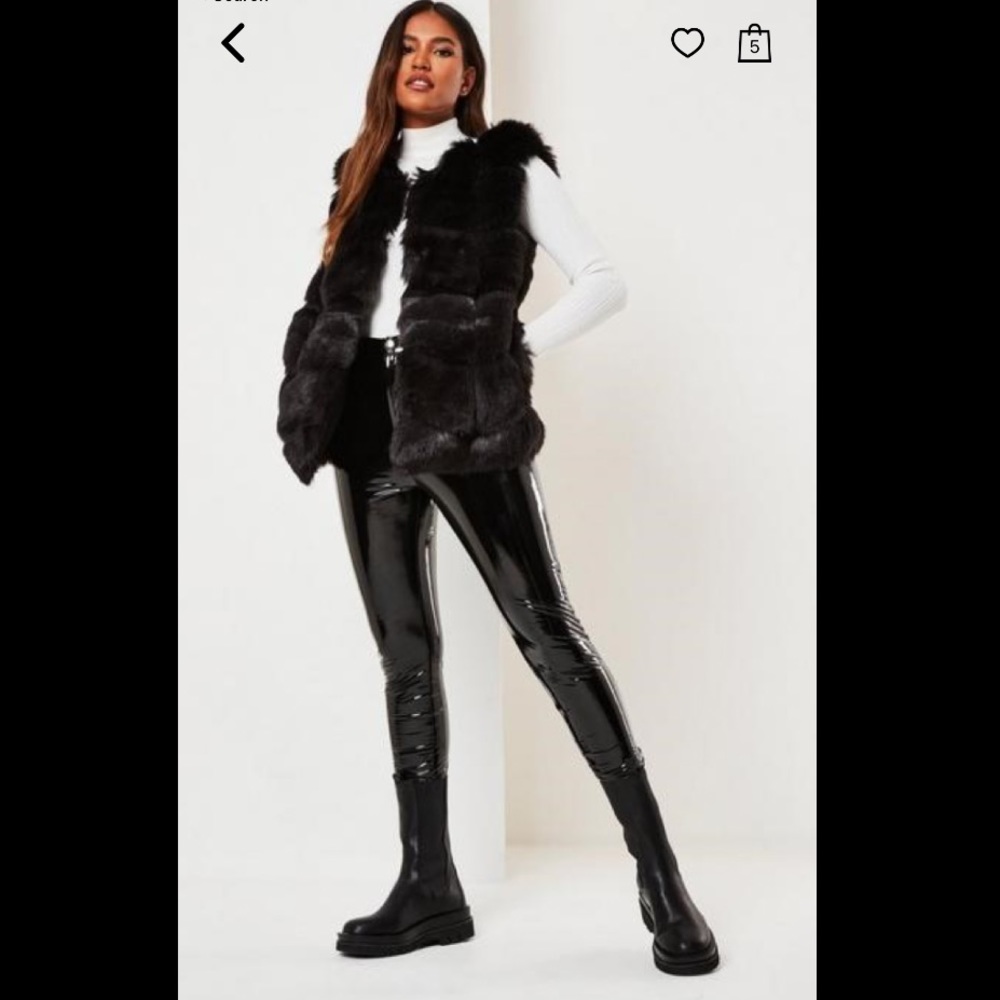 Missguided Black Faux Fur Gilet Vest